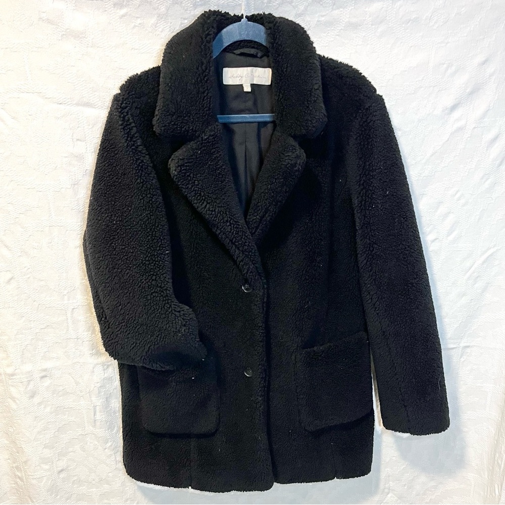 Sebby Collection Black Teddy Jacket, Size L